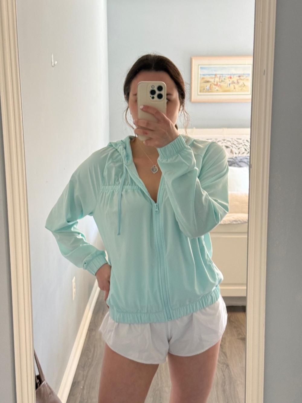Z By Zella Light Turquoise Aqua High Impact Woven Activewear Jacket